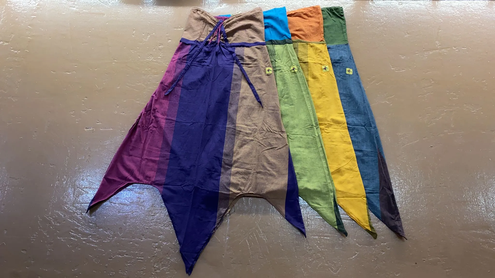 Cotton Full-Length Pixie Dress - Tri-Color