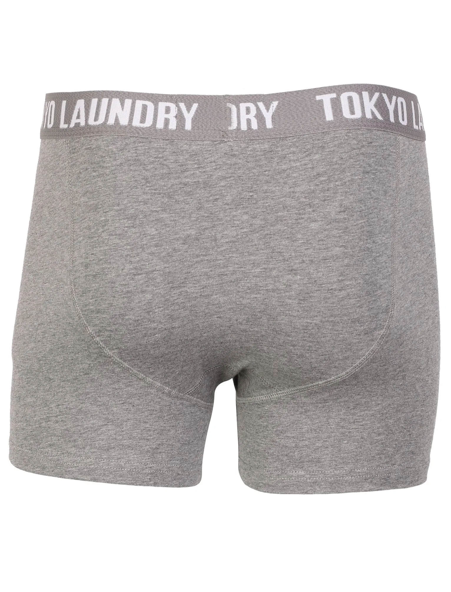 Dakota (2 Pack) Boxer Shorts Set in Mid Grey Marl / Oxblood  - Tokyo Laundry