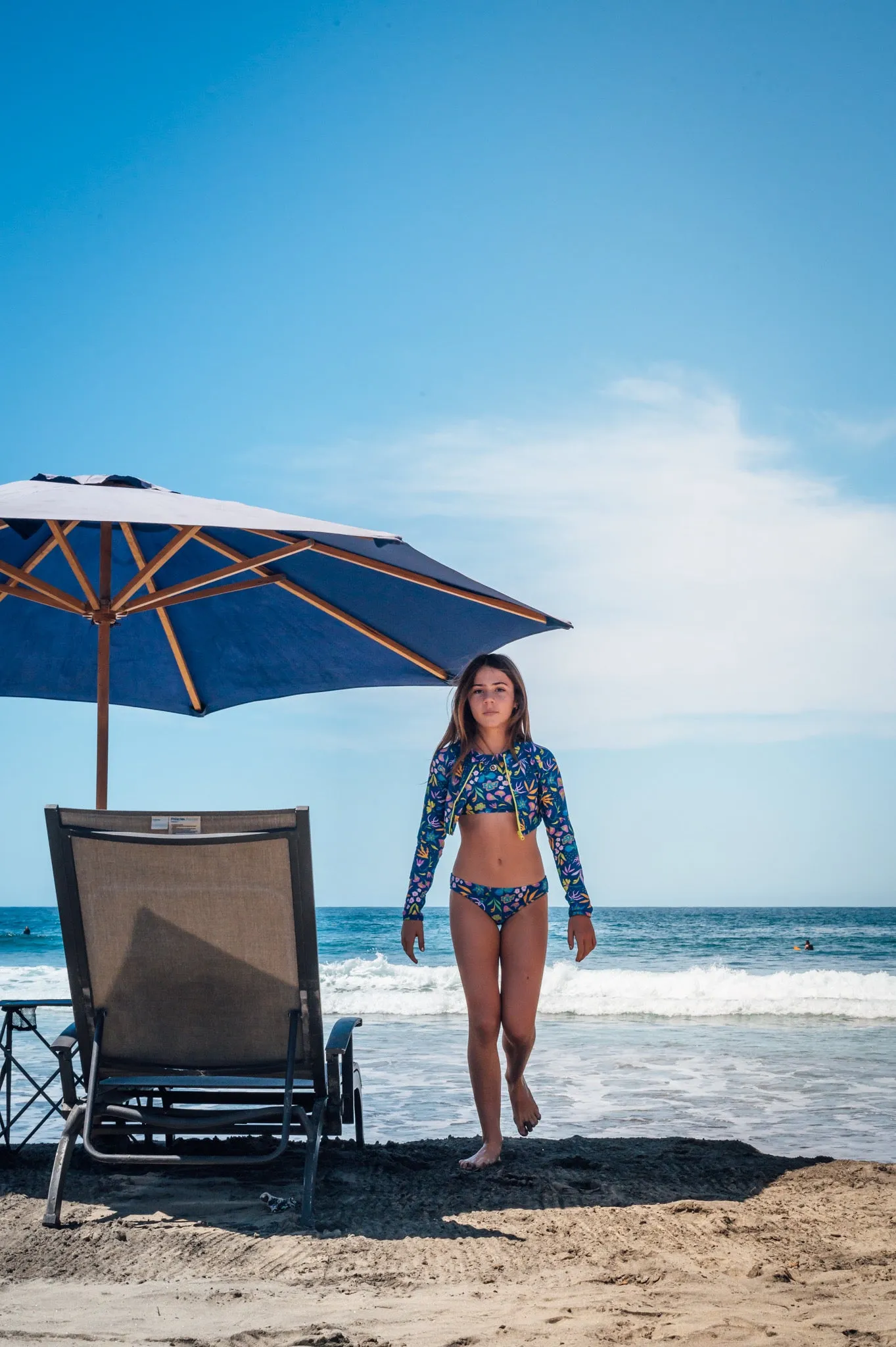 Girls Long Sleeve Crop Rash Guard | "Tropadelic"
