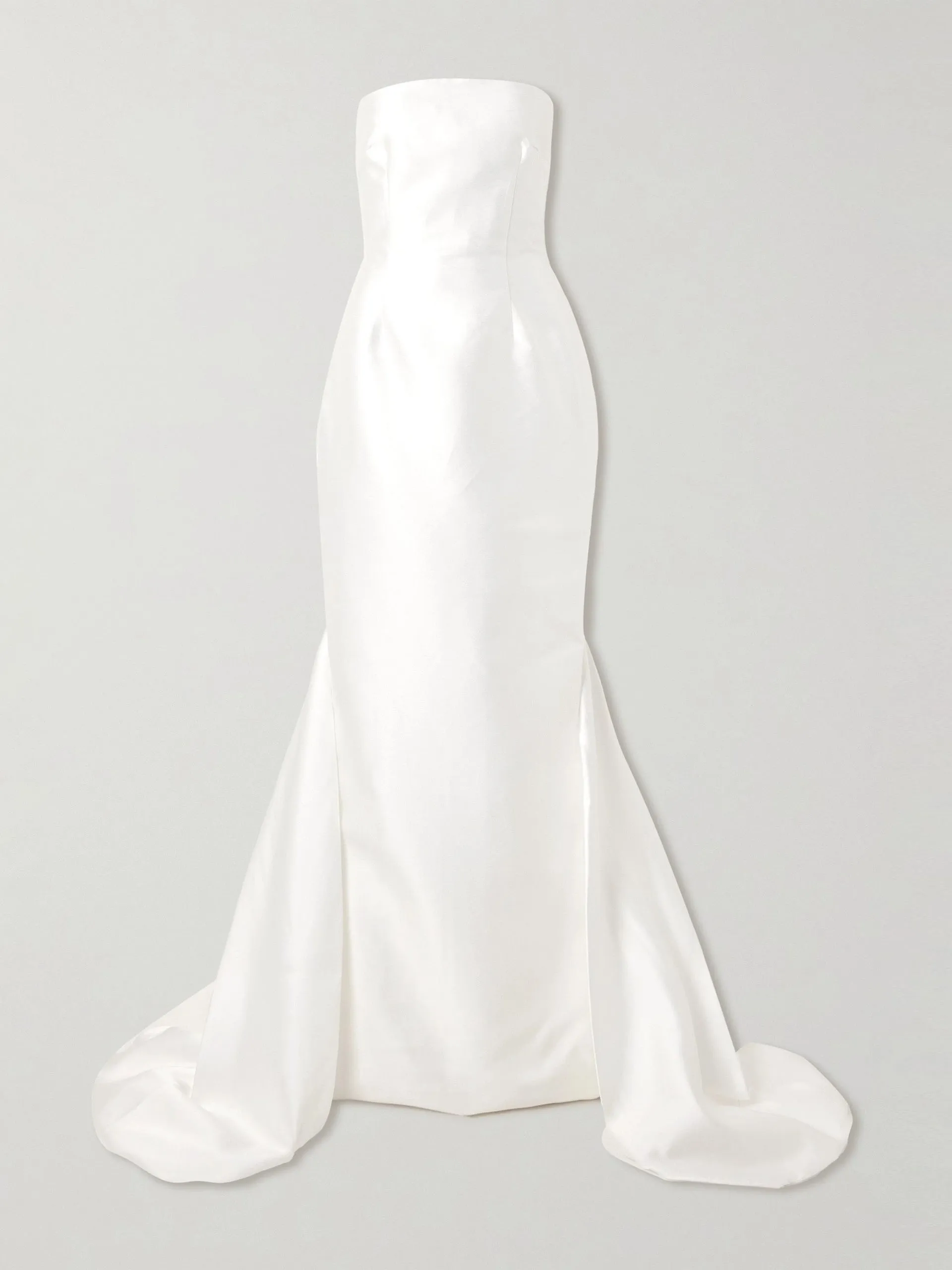 Imani strapless pleated twill gown
