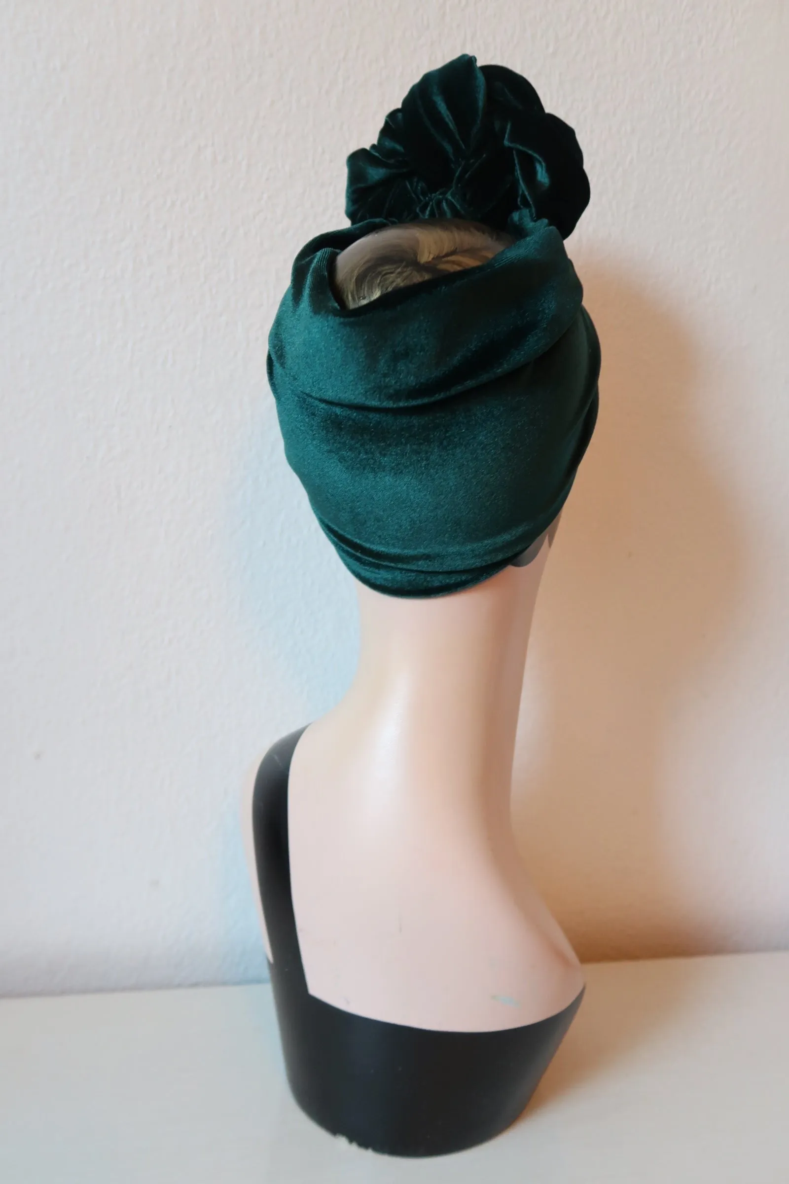 Made To Order: WORKWEAR KNOT Velvet Headband in 4 colours in black, claret, bottle green & dusky pink