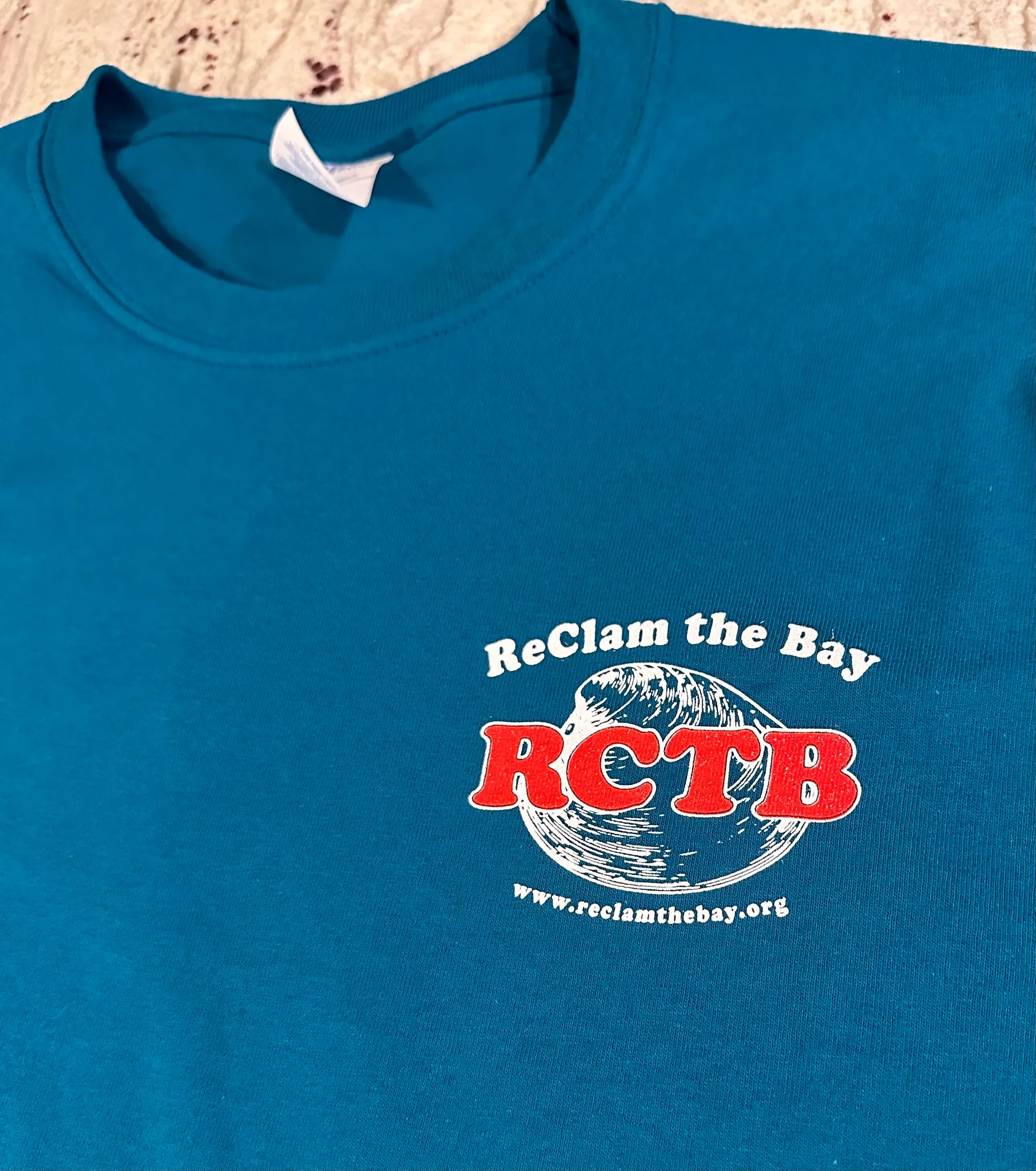 "Keep Calm and Clam On" Teal or Indigo Blue T-Shirt