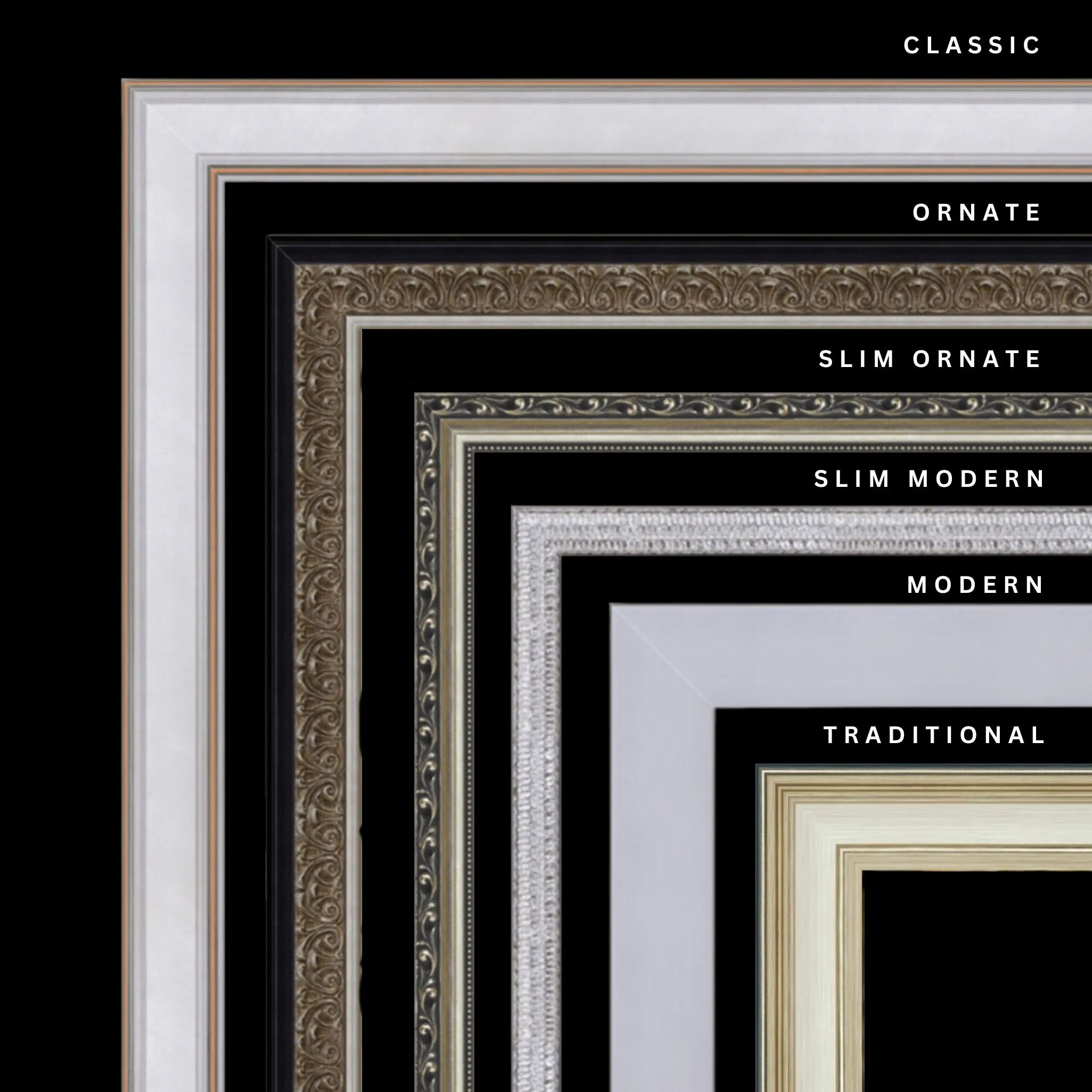 Silver 23x40 Picture Frame Ornate Traditional Classic Antique