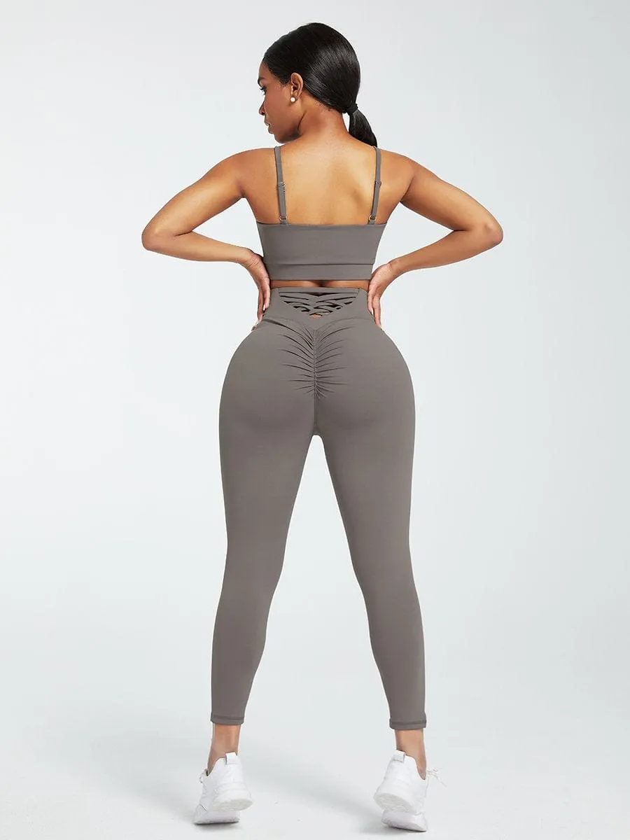 Wholesale Black Adjustable Straps High Waist Athletic Suit Quick Drying